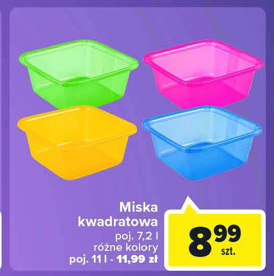 Miska kwadratowa 7.2 l promocja
