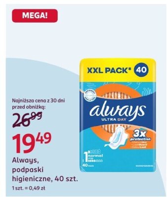 Podpaski higieniczne promocja w Rossmann