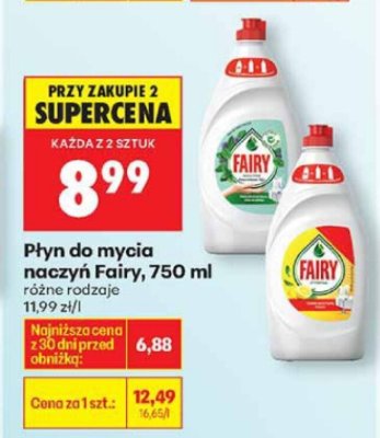Płyn do mycia naczyń Fairy, 750 ml, różne rodzaje promocja w Biedronka