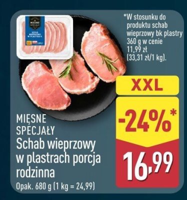 Schab wieprzowy w plastrach porcja rodzinna promocja w Aldi