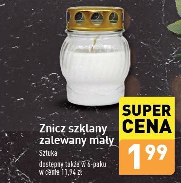 Znicz szklany zalewany mały promocja