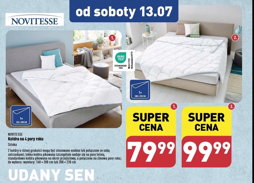 Kołdra na 4 pory roku 200 x 220 cm Novitesse promocja