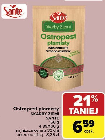 Ostropest plamisty Sante skarby ziemi promocja w Carrefour