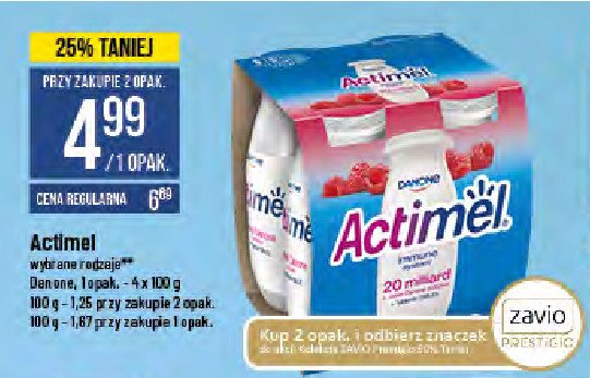 Jogurt malina Danone actimel promocja