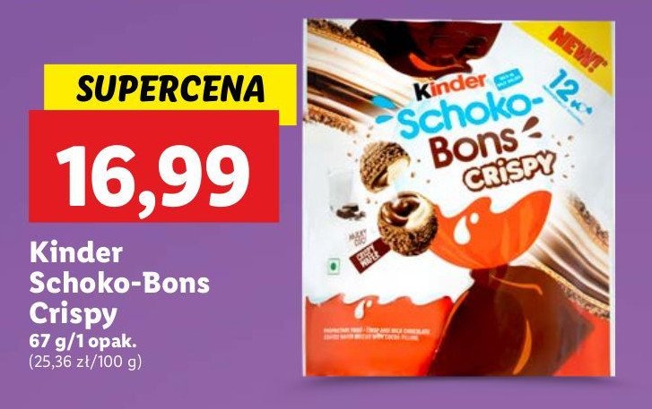 Cukierki crispy Kinder schoko-bons promocja