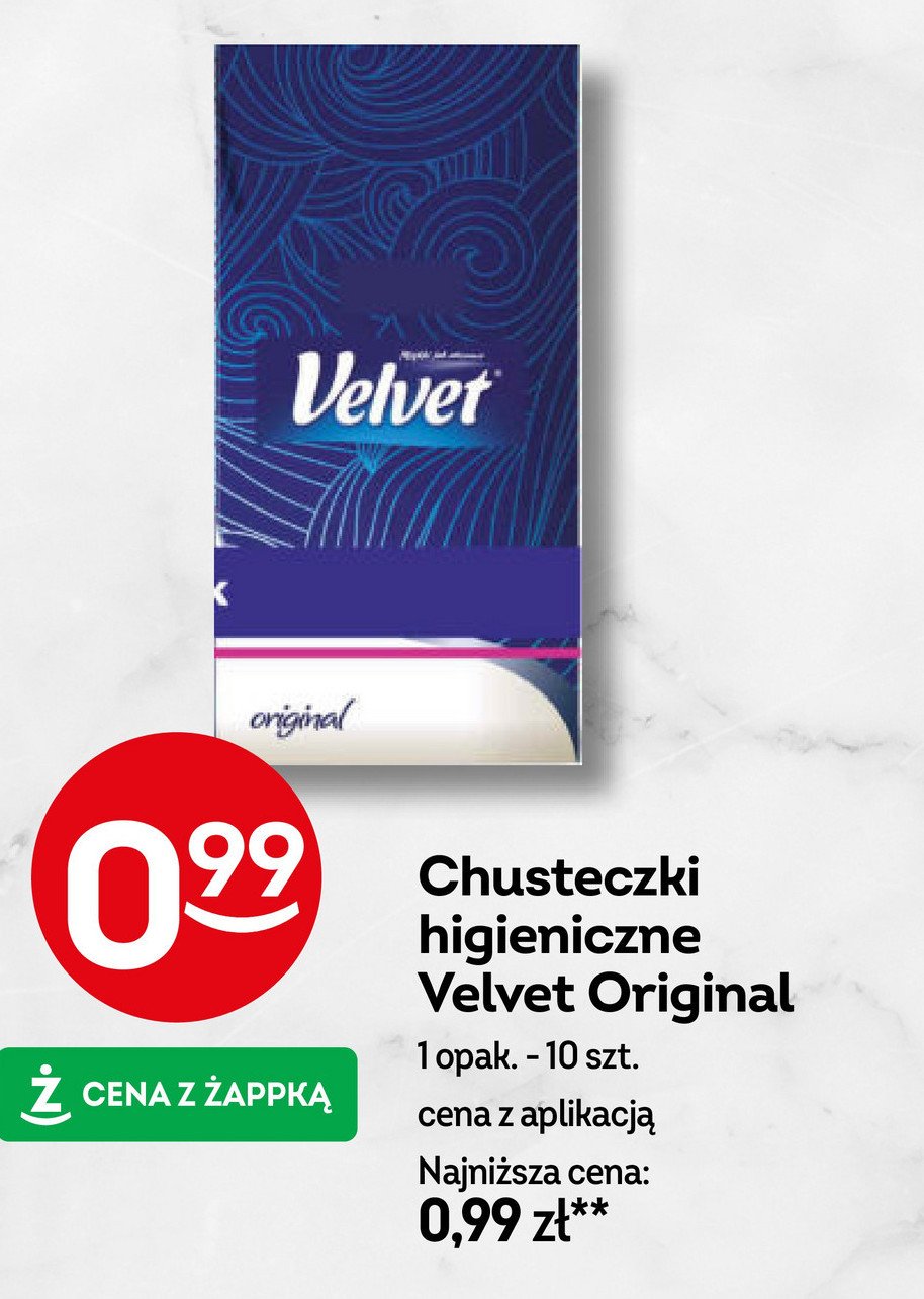 Chusteczki higieniczne Velvet original promocja w Żabka