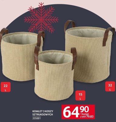 Komplet 3 koszy sztruksowych promocja w Selgros