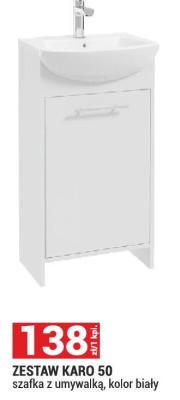 Zestaw KARO 50 szafka z umywalką, kolor biały promocja w Merkury Market