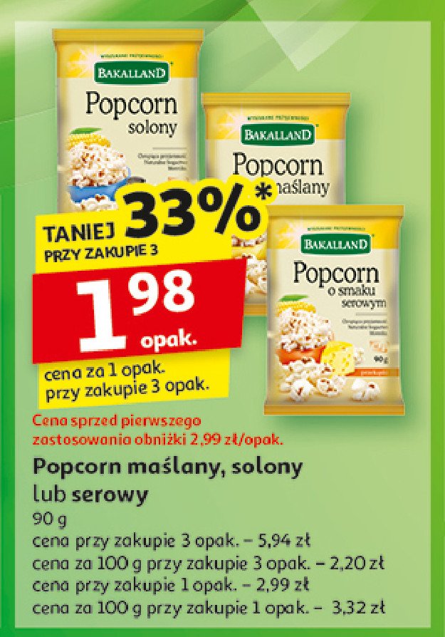 Popcorn serowy Bakalland promocja