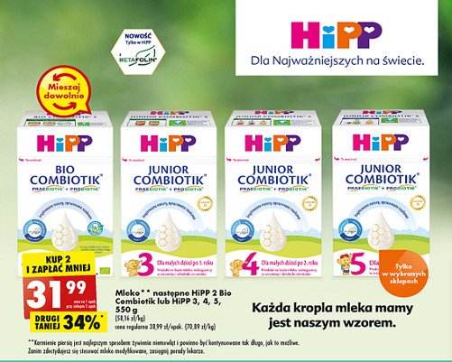 Mleko 1 HIPP BIO COMBIOTIK promocja