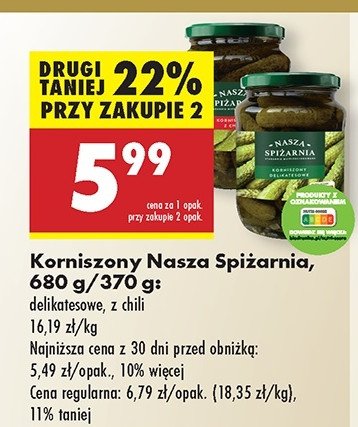 Ogórki delikatesowe Nasza spiżarnia promocja w Biedronka