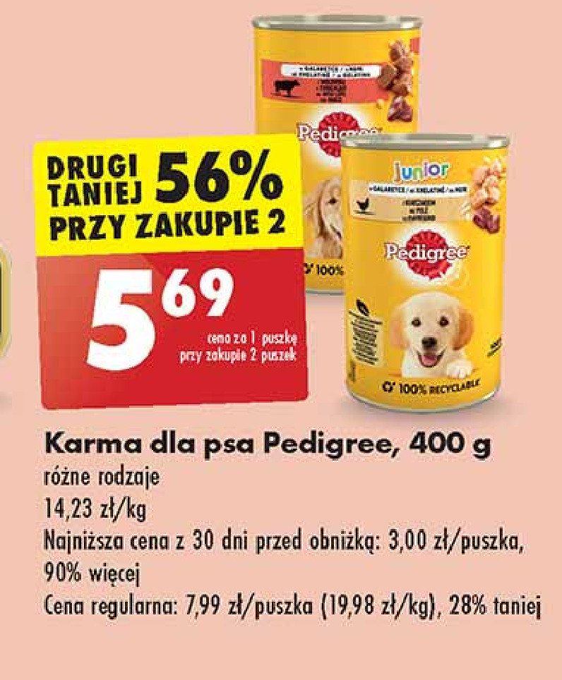 Karma dla psa wołowina w galaretce Pedigree promocja