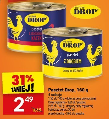 Pasztet Drop, 160 g, 4 rodzaje promocja w Twój Market