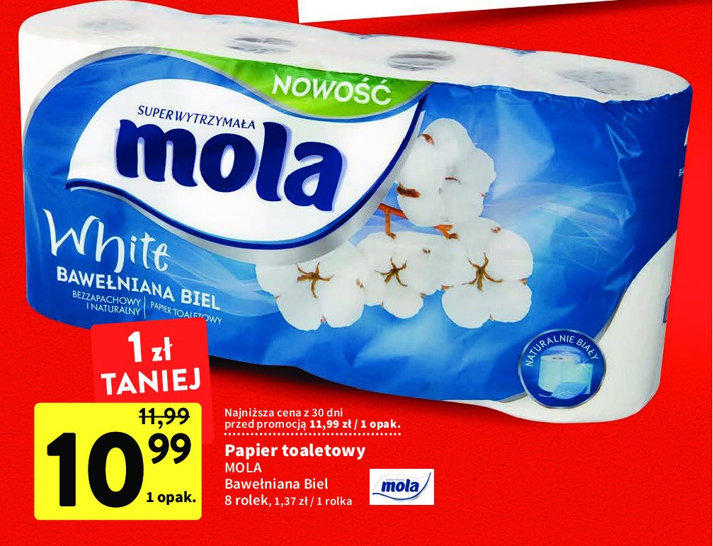 Papier toaletowy bawełniana biel Mola white promocja