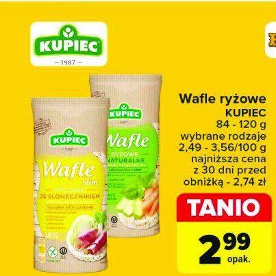 Wafle ryżowe ze słonecznikiem Kupiec promocja