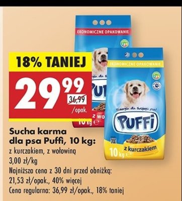 Sucha karma dla psa z wo艂owin膮 Puffi promocja