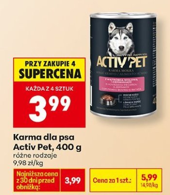 Karma dla psa różne rodzaje promocja w Biedronka