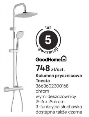 Kolumna prysznicowa Teesta 3663602300168 chrom promocja w Castorama
