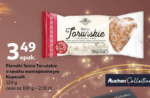 Pierniki serca toruńskie pomarańczowe Kopernik promocja w Auchan