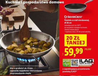 Patelnia ze stali nierdzewnej Ø 28 cm promocja w Lidl