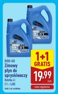 Zimowy płyn do spryskiwaczy RIDE+GO promocja w Aldi