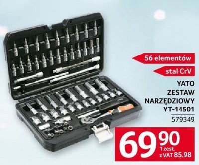 Zestaw narzędziowy YT-14501 56 elementów stal CrV Yato promocja w Selgros