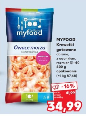 Krewetki gotowane Myfood promocja