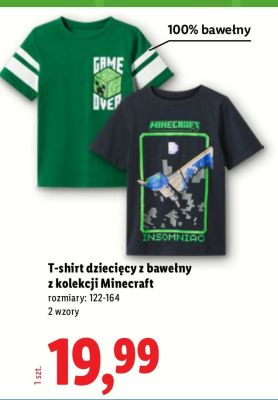 T-shirt dziecięcy z bawełny z kolekcji Minecraft promocja w Lidl