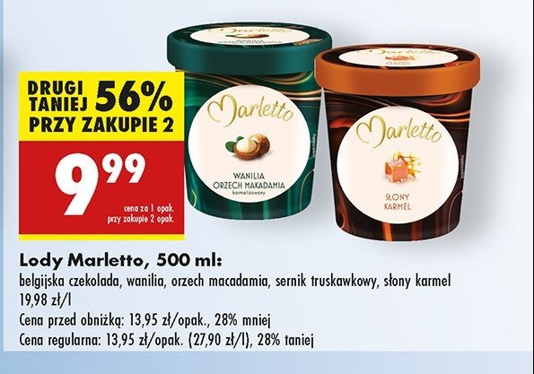 Lody sernik truskawkowy Marletto promocja w Biedronka