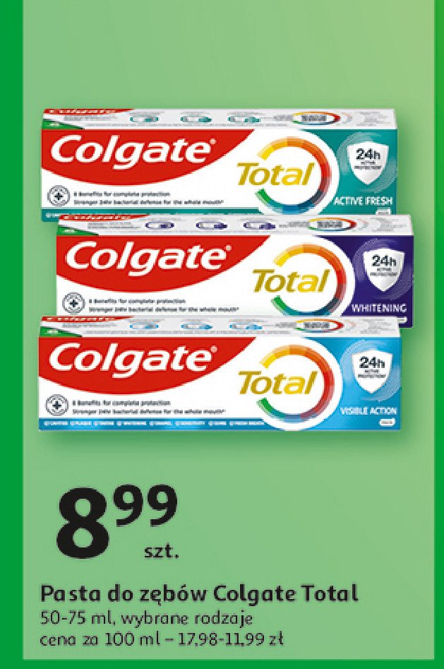 Pasta do zębów visible action Colgate total promocja