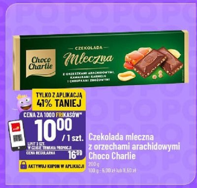 Czekolada mleczna z orzechami arachidowymi Choco Charlie promocja w POLOmarket