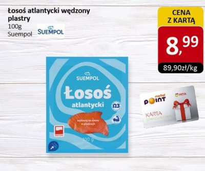 Łosoś atlantycki wędzony plastry Suempol promocja w Market Point