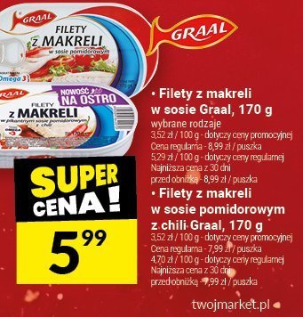 Filety z makreli w sosie Graal, 170 g promocja w Twój Market