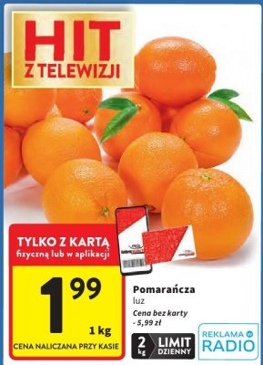 Pomarańcza luz promocja w Intermarche