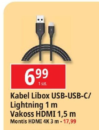 Kabel hdmi 1.5 m Vakoss promocja w Leclerc