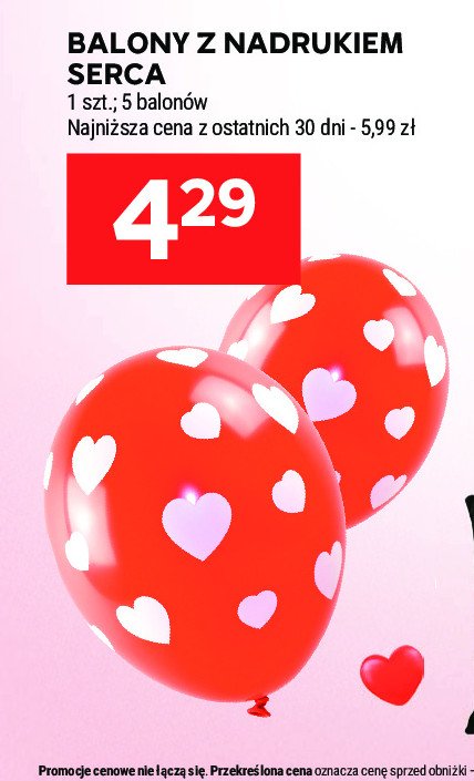 Balony z nadrukien serca promocja