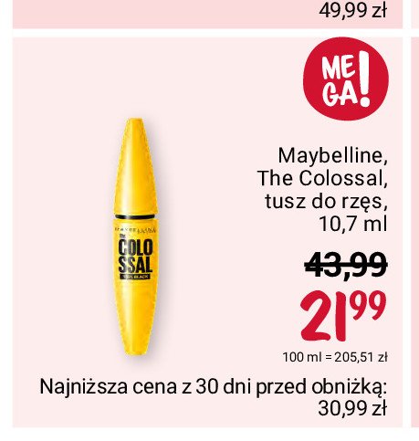 Tusz do rz臋s MAYBELLINE VOLUM' EXPRESS COLOSSAL promocja