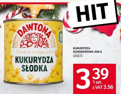 Kukurydza słodka Dawtona 400 g promocja w Selgros