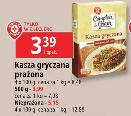 Kasza gryczana nieprażona Wiodąca marka comptoir de grain promocja