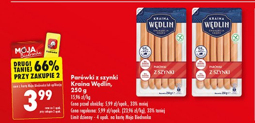 Parówki z szynki Kraina wędlin promocja