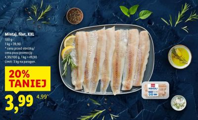 Mintaj filet XXL 100g promocja w Lidl