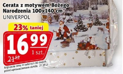 Cerata z motywem Bożego Narodzenia 100x140cm UNIVERPOL promocja w Prim Market
