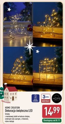 Dekoracja świąteczna LED HOME CREATION promocja w Aldi