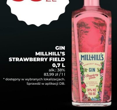 Gin Millhills Strawberry Field 0,7 L promocja w Duży Ben