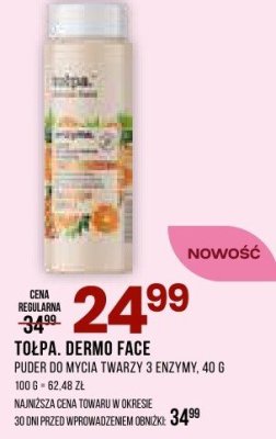 Puder Tolpa Dermo Face do mycia twarzy 3 enzymy promocja w Drogerie Natura