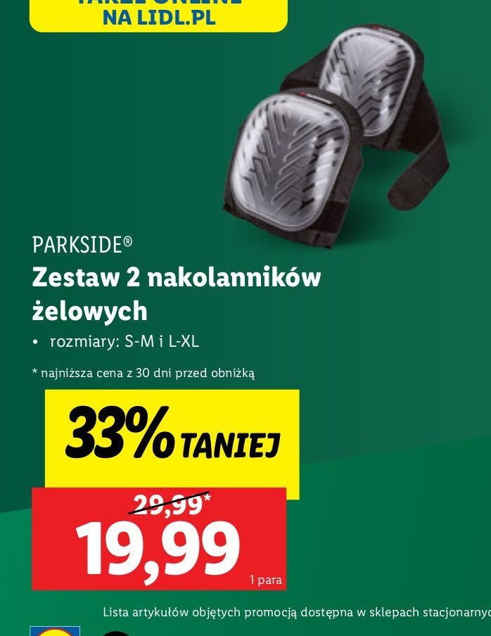 Nakolanniki ochronne Parkside promocja w Lidl