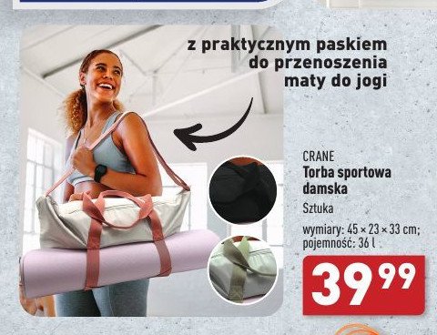 Torba sportowa damska 45 x 23 x 33 cm 36 l CRANE promocja