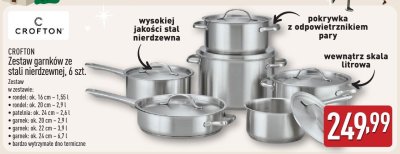 Zestaw garnków ze stali nierdzewnej 6 szt. promocja w Aldi