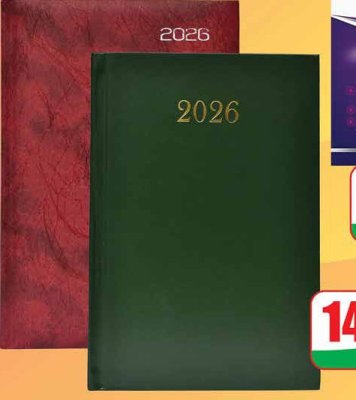 Kalendarz książkowy dzienny A5 2026, różne wzory i kolory Dino promocja w Dino