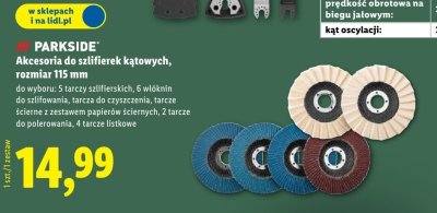 Akcesoria do szlifierek kątowych rozmiar 115 mm promocja w Lidl